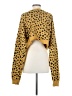 LNA 100% Cotton Animal Print Yellow Pullover Sweater Size S - photo 2