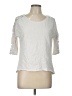 Basic Editions 100% Cotton White Ivory 3/4 Sleeve Top Size L - photo 1
