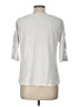 Basic Editions 100% Cotton White Ivory 3/4 Sleeve Top Size L - photo 2