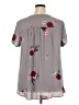 Torrid 100% Polyester Floral Gray Short Sleeve Blouse Size 2X Plus (2) - photo 2