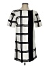 Tibi Graphic White Gray Casual Dress Size 4 - photo 1