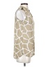 MICHAEL Michael Kors 100% Polyester Animal Print Ivory Sleeveless Blouse Size XS - photo 4