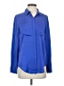 J.Crew Blue Long Sleeve Silk Top Size 2 - photo 1