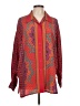 Nicola 100% Polyester Print Red Long Sleeve Blouse Size L - photo 1