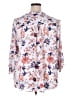 Carolina Belle 100% Polyester Floral White 3/4 Sleeve Blouse Size 2X - photo 2