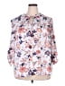 Carolina Belle 100% Polyester Floral White 3/4 Sleeve Blouse Size 2X - photo 1