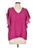 Eclair 100% Polyester Pink Short Sleeve Blouse Size L - photo 1