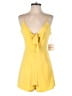 Superdown 100% Polyester Solid Yellow Romper Size M - photo 1