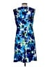 Connected Apparel Print Blue Casual Dress Size 12 - photo 2