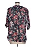 Skies Are Blue 100% Polyester Floral Black 3/4 Sleeve Blouse Size L - photo 2