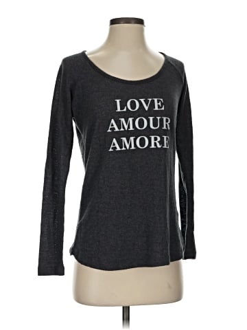 Gray Saks Fifth Avenue Long Sleeve T-Shirt (view 1)