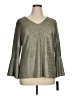 Zac & Rachel Metallic Gray 3/4 Sleeve Top Size XL - photo 1