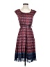 Halogen 100% Polyester Chevron-herringbone Burgundy Casual Dress Size 4 (petite) - photo 1