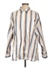 Worthington 100% Cotton Stripes Ivory Long Sleeve Button-Down Shirt Size L - photo 1