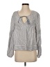 Splendid Stripes Blue Silver Long Sleeve Blouse Size XS - photo 1