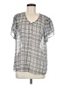 CAbi 100% Polyester Gray Short Sleeve Blouse Size M - photo 1
