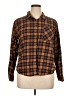 Volcom 100% Cotton Plaid Brown Long Sleeve Button-Down Shirt Size XL - photo 1