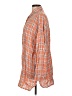 Max Studio 100% Cotton Plaid Orange 3/4 Sleeve Button-Down Shirt Size L - photo 5