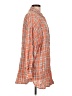 Max Studio 100% Cotton Plaid Orange 3/4 Sleeve Button-Down Shirt Size L - photo 4