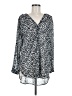 Lumiere Animal Print Silver Long Sleeve Blouse Size M - photo 1