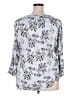 Fun2Fun 100% Rayon Floral Silver 3/4 Sleeve Blouse Size XXL - photo 2