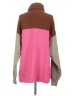 Free People Color Block Pink Turtleneck Sweater Size S - photo 2