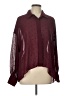 DR2 100% Polyester Polka Dots Burgundy Long Sleeve Blouse Size L - photo 1