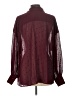 DR2 100% Polyester Polka Dots Burgundy Long Sleeve Blouse Size L - photo 2