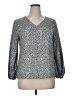 Unbranded 100% Polyester Silver Long Sleeve Blouse Size XL - photo 1