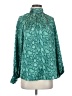 Sugar Lips 100% Polyester Teal Long Sleeve Blouse Size S - photo 1