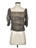By Anthropologie Silver Tan 3/4 Sleeve Top Size S - photo 1