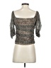 By Anthropologie Silver Tan 3/4 Sleeve Top Size S - photo 2