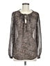 Ann Taylor LOFT Gray Long Sleeve Blouse Size M - photo 1