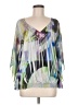 One World Silver 3/4 Sleeve Blouse Size M - photo 1