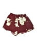 Shein 100% Polyester Floral Burgundy Shorts Size S - photo 1