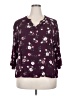 Fun2Fun 100% Rayon Floral Purple 3/4 Sleeve Blouse Size 2X - photo 1