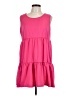 Top It Off Solid Pink Casual Dress Size L - photo 1