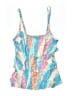 Beach House Print Blue Swimsuit Top Size 10 - photo 1