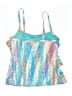 Beach House Print Blue Swimsuit Top Size 10 - photo 2