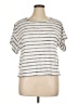 Max Studio Stripes Silver Short Sleeve T-Shirt Size XL - photo 1