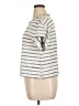 Max Studio Stripes Silver Short Sleeve T-Shirt Size XL - photo 5