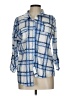 Inspire 100% Polyester Plaid Blue 3/4 Sleeve Blouse Size L - photo 1