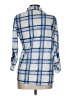 Inspire 100% Polyester Plaid Blue 3/4 Sleeve Blouse Size L - photo 2