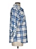 Inspire 100% Polyester Plaid Blue 3/4 Sleeve Blouse Size L - photo 4