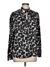 Gap 100% Polyester Print Black Long Sleeve Blouse Size L - photo 1