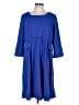 LUXE Solid Blue Casual Dress Size 12 - photo 1