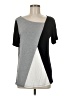 Sarin Mathews Color Block Gray Short Sleeve Top Size M - photo 1