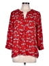 dalia 100% Polyester Red 3/4 Sleeve Blouse Size L - photo 1