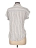En Creme Stripes Ivory Short Sleeve Blouse Size L - photo 2
