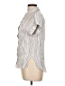 En Creme Stripes Ivory Short Sleeve Blouse Size L - photo 5